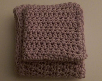 Paarse haak Dishtowel en vaatdoek Set