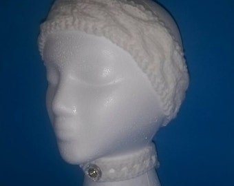 Witte kabel brei hoofdband