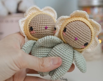 Patrón Español/INGLÉS para tejer a Flora la margarita amigurumi | muñeca amigurumi |flor margarita amigurumi |patrón apto para principiantes