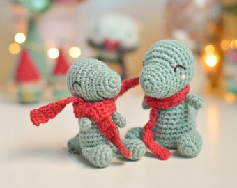 Spanish/English pattern of a mini amigurumi dinosaur | easy crochet pattern | beginner-friendly pattern