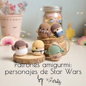 Spanish/English pattern to make the Star Wars mini characters, mini star wars, pdf pattern, compilation of mini patterns, crochet pattern