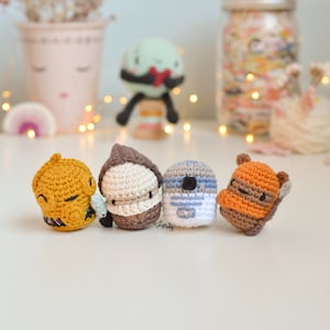 Combo of 4 Star Wars mini amigurumi patterns, Obi-Wan, R2d2, C3poy Ewok amigurumis, mini amigurumis, mini Star Wars, pdf pattern, crochet pattern