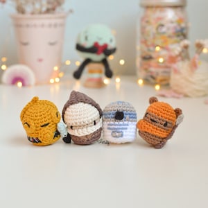 Combo of 4 mini Star Wars amigurumis patterns, Obi-Wan, R2d2, C3poy Ewok amigurumis, mini amigurumis, mini Star Wars, pdf pattern, crochet pattern