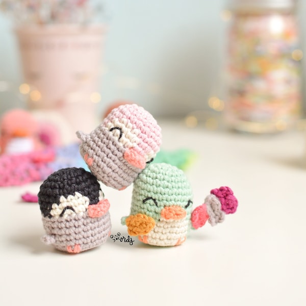 Combo de 2 patrones amigurumi en Español/Inglés de mini pingüino y mini bebé pingüino, mini amigurumis, patrón para principiantes