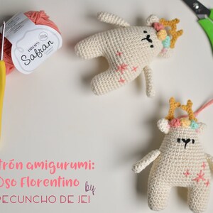Florentine Bear PDF Pattern, Spanish/English Pattern, amigurumi bear pattern, amigurumi pattern, amigurumi bear pattern, beginner-intermediate pattern