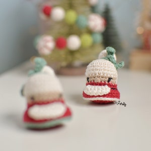 Combo of 3 SPANISH/ENGLISH patterns Mini Mama Noel, Mini gift and Mini Rudolf, mini Christmas amigurumis, knitting guide for beginners image 7