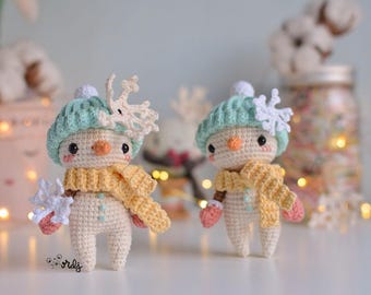 Patrón Español/INGLÉS para tejer a Lumi el muñeco de nieve amigurumi |muñeco amigurumi | snowman amigurumi|patrón apto para principiantes