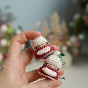 Combo of 3 SPANISH/ENGLISH patterns Mini Mama Noel, Mini gift and Mini Rudolf, mini Christmas amigurumis, knitting guide for beginners image 5