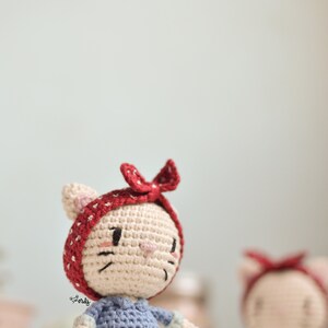 SPANISH/ENGLISH pattern amigurumi cat from Rosie the Riveter Rosie the riveter cat mini gift cat pattern easy pattern image 10