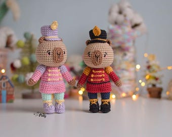 Patrón ESPAÑOL/INGLÉS de Joy la capibara cascanueces amigurumi | patrón amigurumi navidad | capibara cascanueces amigurumi |patrón amigurumi
