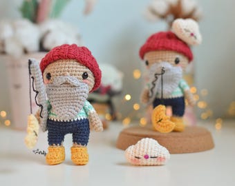 Patrón Español/INGLÉS para tejer a Noah el pescador de sueños amigurumi |muñeco amigurumi |marinero amigurumi|patrón apto para principiantes