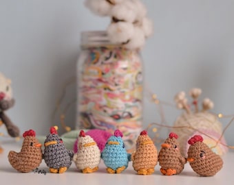 Patrón ESPAÑOL/INGLÉS de mini gallinas amigurumi|Patrón mini gallina 4 versiones|patrón mini gallinas amigurumi inspiradas en Stardew Valley