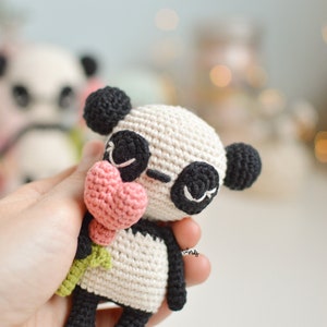 SPANISH/ENGLISH pattern of amigurumi panda bear with bamboo and heart balloon amigurumi pattern intermediate level valentine pattern image 9