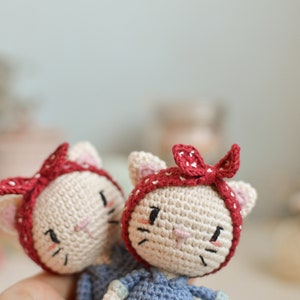 SPANISH/ENGLISH pattern amigurumi cat from Rosie the Riveter Rosie the riveter cat mini gift cat pattern easy pattern image 9