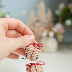 Combo of 3 SPANISH/ENGLISH patterns Mini Mama Noel, Mini gift and Mini Rudolf, mini Christmas amigurumis, knitting guide for beginners image 4