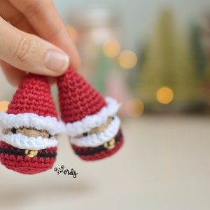 Patrón ESPAÑOL/INGLÉS de Mini Santa Claus amigurumi, guía de tejido para principiantes, mini Santa amigurumi, patrón pdf, mini amigurumi