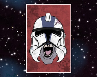 Star Wars Zombie Clone Trooper 11x17 Digital Art Print, Unframed