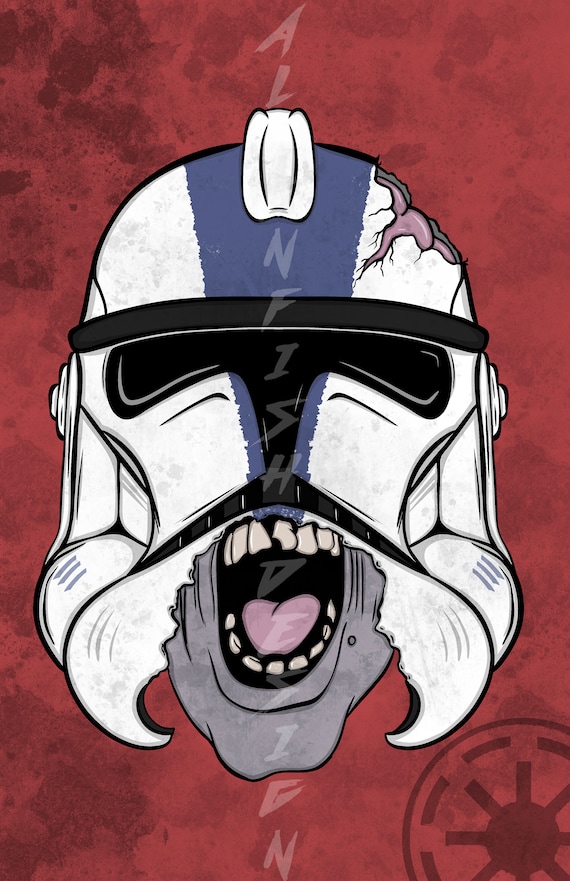 Star Wars Zombie Clone Trooper 11x17 Digital Art Print Star Wars Zombie Clone Trooper 11x17 Digital Art Print