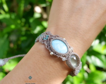 L'Océan en nous, Bracelet Larimar et Aigue-marine