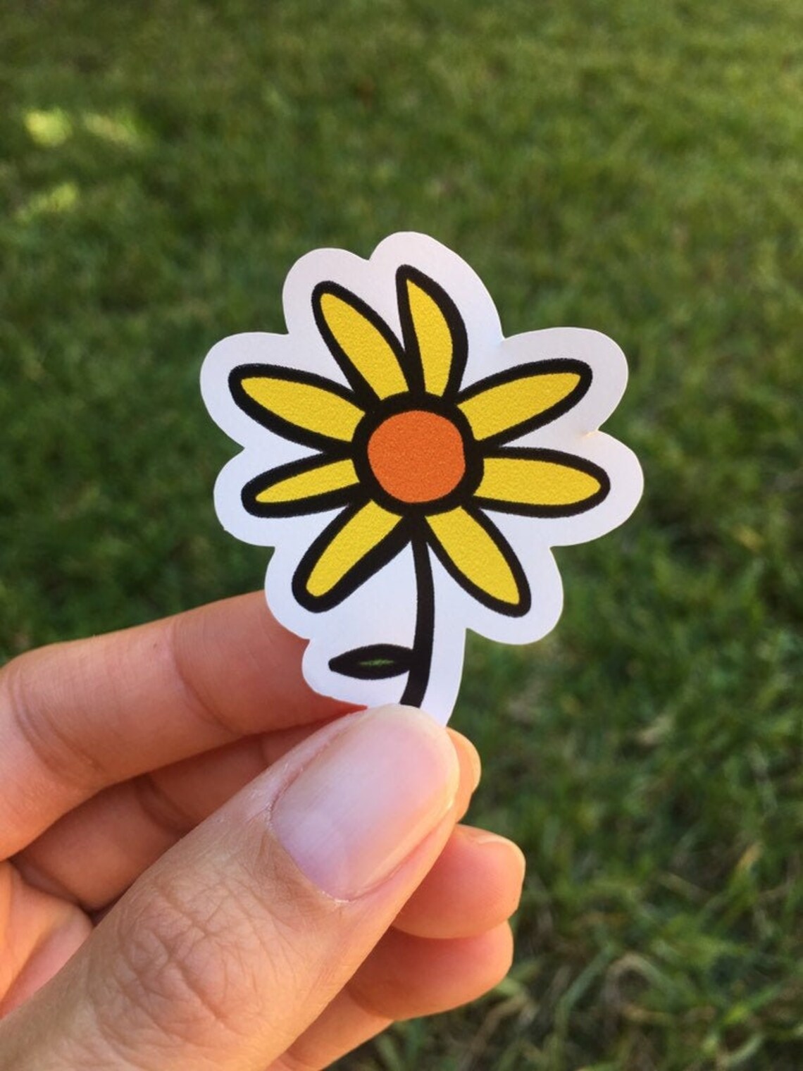 The Yellow Flower Sticker. Flower Car Decal, Bottle Sticker, Laptop