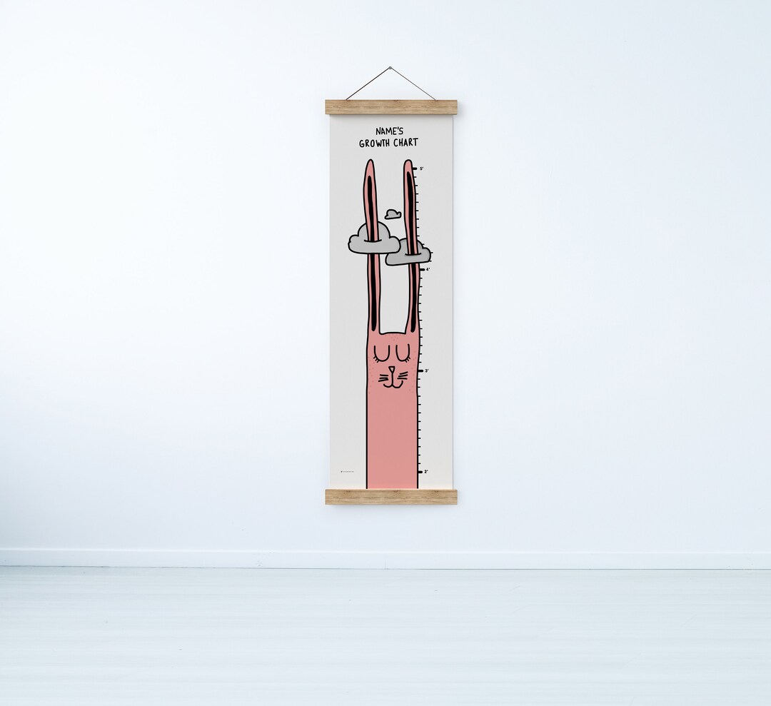 Bunny Growth Chart for Kids. Personalized Gift for Babies and Toddlers