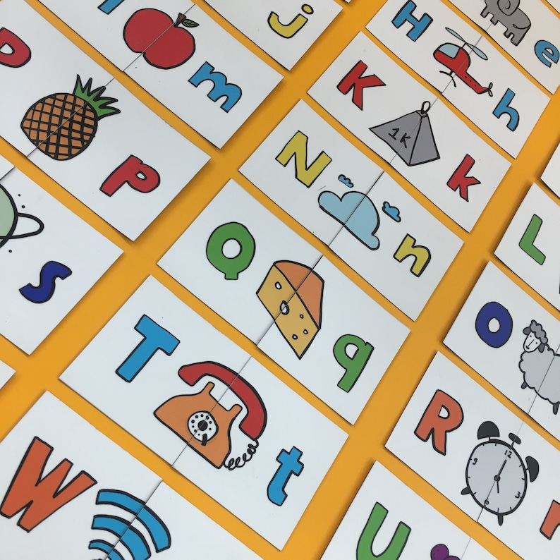 Letters Matching Puzzle Spanish Alphabet Game Etsy