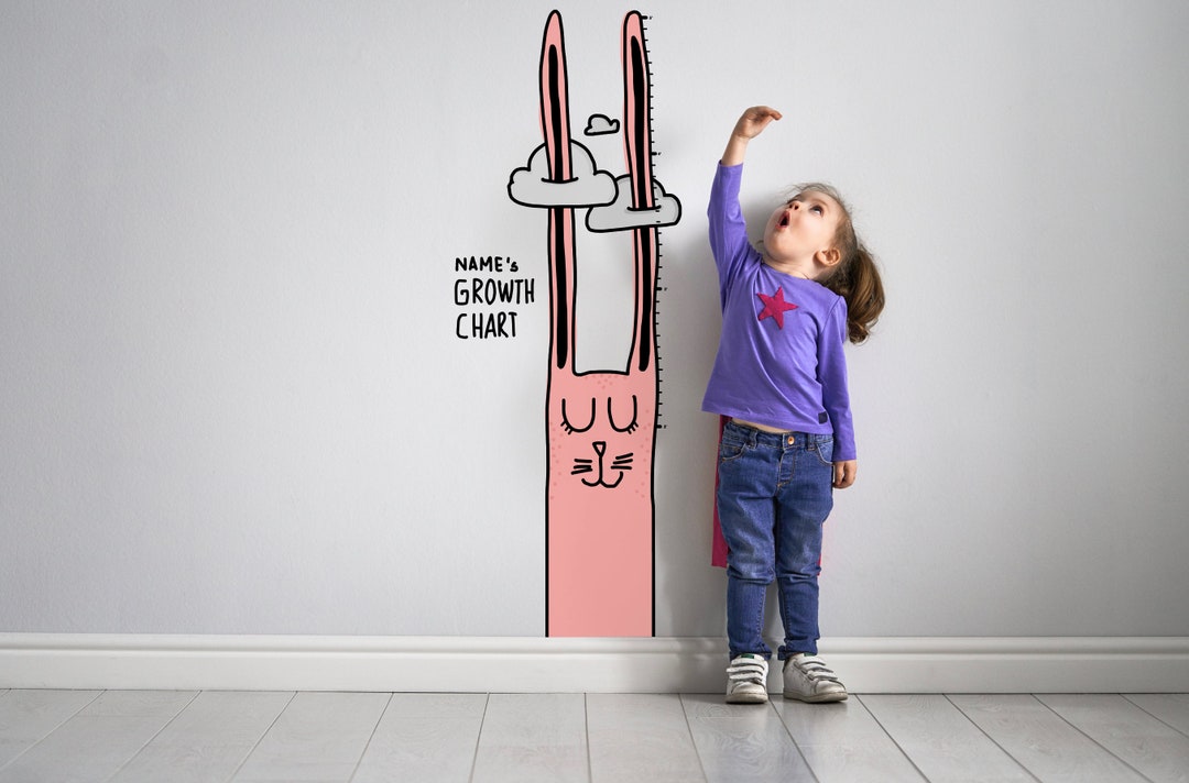 Personalized Bunny Growth Chart. Rabbit Height Chart for Kids. Self