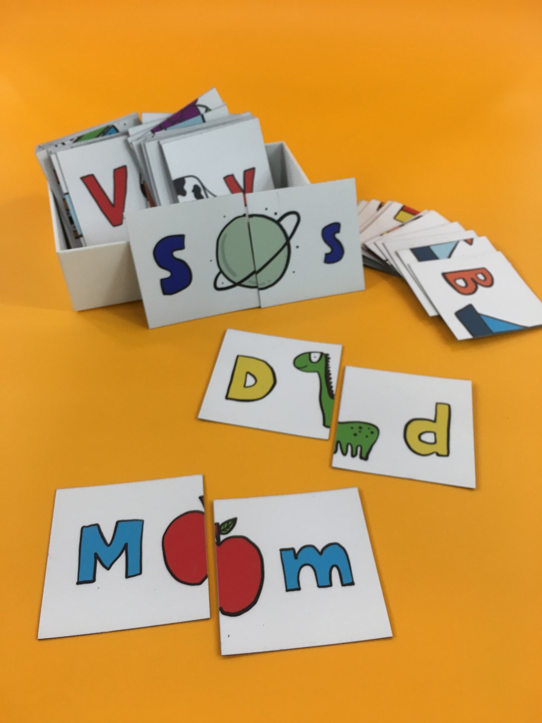 Educational Letters Puzzle, Spanish and English Alphabet Game