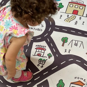Personalized Car Play Mat for toddlers / Road Adventure Mat / Unique name illustration, ideal gift for birthdays. image 10
