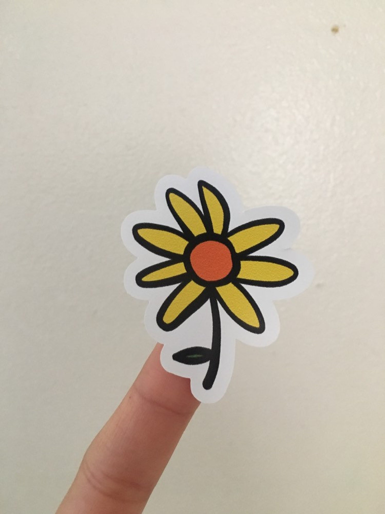 The Yellow Flower Sticker. Flower Car Decal, Bottle Sticker, Laptop
