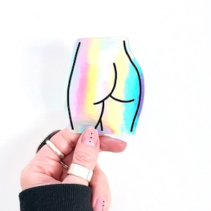 Booty | Holographic Sticker | Laptop Sticker | Water Bottle Sticker | Laptop Decal | Bum | Booty Sticker | Butt