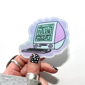Non lasciare che Internet definisca il tuo valore / Adesivo impermeabile / Adesivo per laptop / Glitter / Adesivo Hydroflask / Adesivo