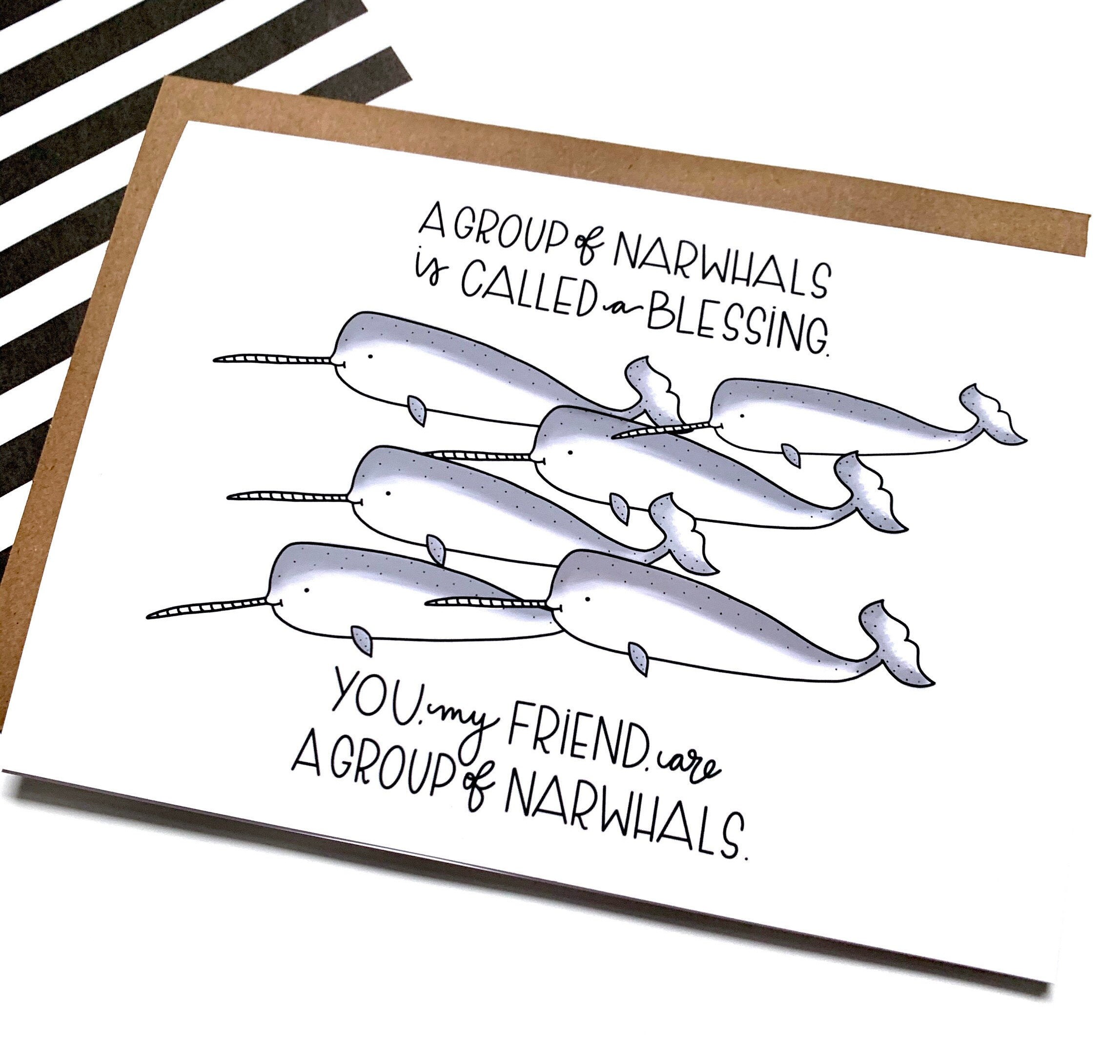 A Group of Narwhals is Called A Blessing Just Because Etsy