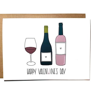 Joyeuse Journée de Valenwine (fr) Saint-Valentin (En anglais) L'amant du vin (fr) Wino - France Carte de voeux de vin