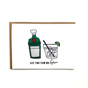 Laissez le plaisir être-gin | Anniversaire | Célébration | Carte de vœux Gin | Carte d’anniversaire amusante