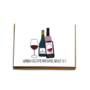 voulez faire face à l’heure et le vin à ce sujet ( Juste parce que Miss Vous Carte de vœux Miss You FaceTime - France Carte de distanciation sociale (fr) Carte de quarantaine