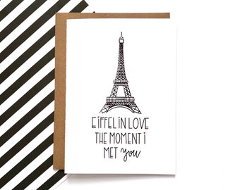 Eiffel In Love The Moment I Met You | Liefde | Eiffeltoren | Frankrijk | Voor hem | Voor haar | Wenskaart: