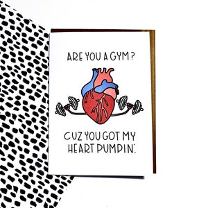 Êtes-vous une salle de sport ? Parce que vous avez fait battre mon coeur | Amour | Premier rendez-vous | Saint-Valentin | Saint-Valentin | de voeux d'amour | Carte au fromage