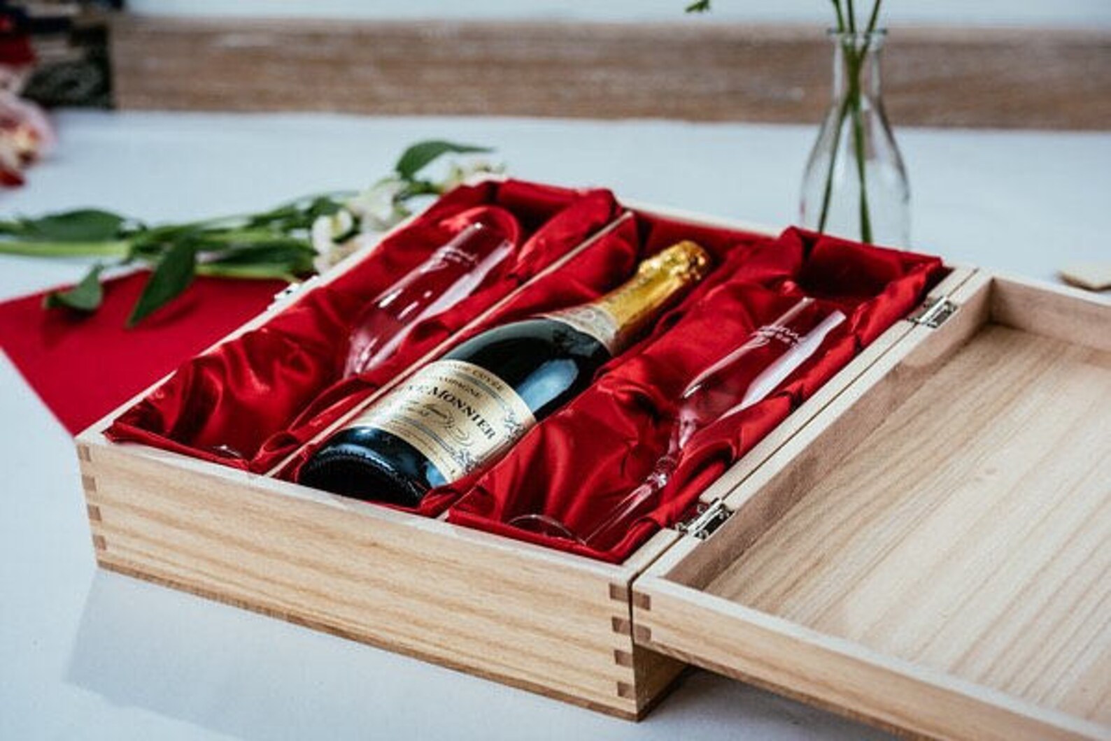 Engraved Triple Wine Alcohol Gift Box A Lovely Anniversary Etsy Canada