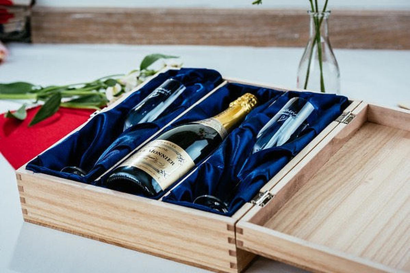 Personalised Engraved Triple Wooden Wine Box/alcohol Gift Etsy