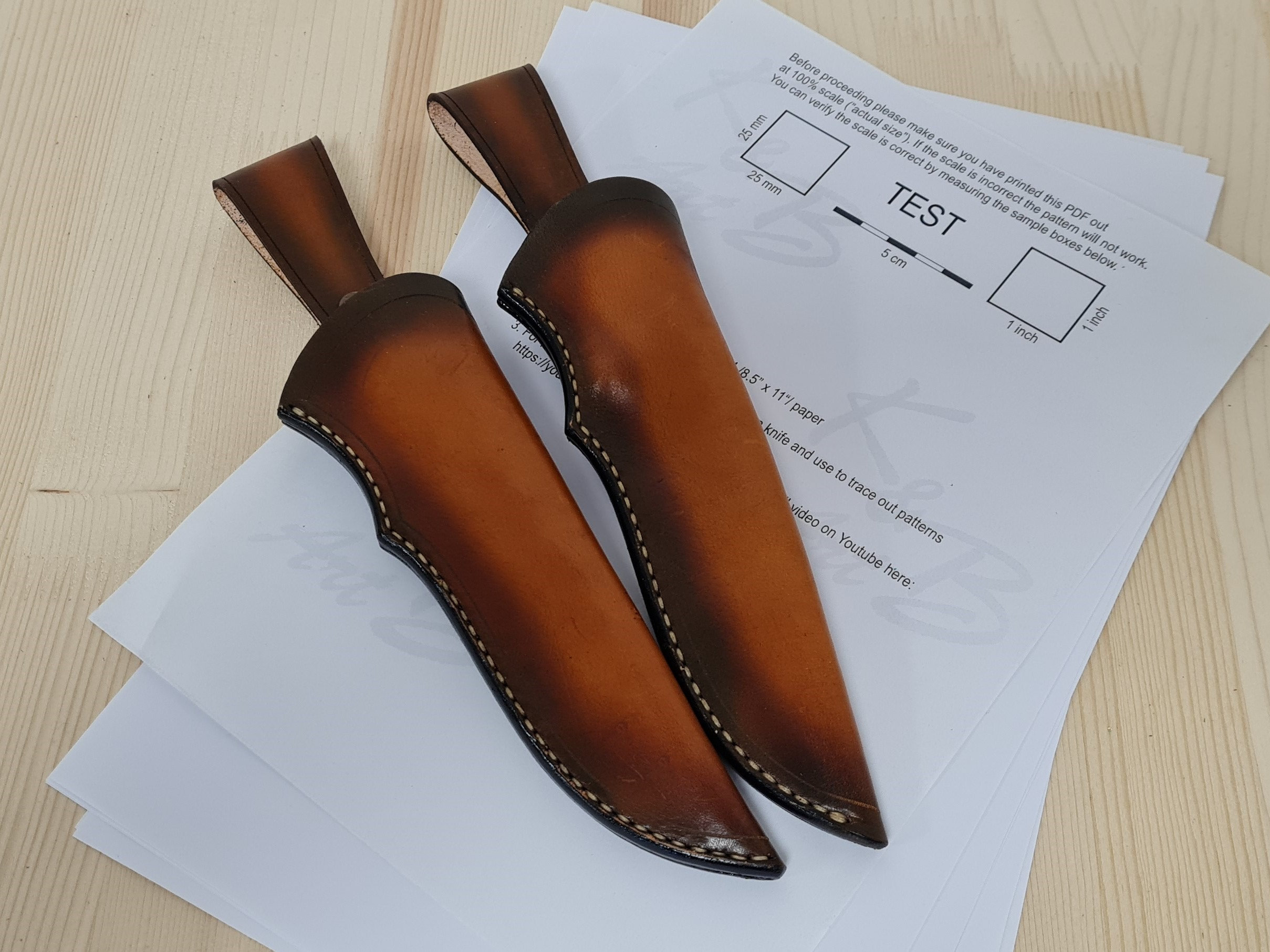 Pdfleather Knife Sheath, PDF Hunting Knife Holder, Pdfhandmade Custom