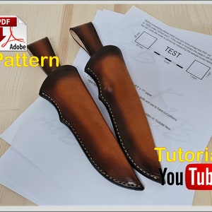 PDF - Funda de cuero para cuchillo, PDF - Portacuchillos de caza, PDF - Funda fija para cuchillo hecha a mano y personalizada