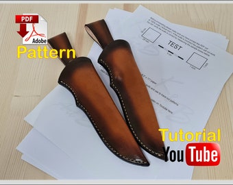 PDF-étui à couteaux en cuir, PDF-porte-couteau de chasse, PDF-étui à couteaux fixe personnalisé fait main