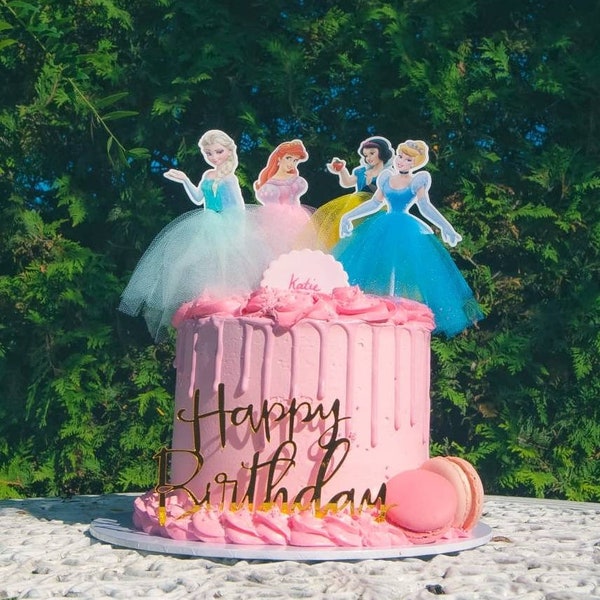 Girls Cake Topper Princess Happy Birthday Fairy Tale  Boys Cake Toppers UK Seller