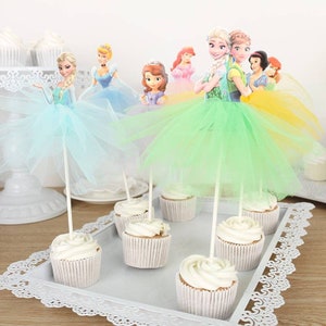 Happy Birthday Princess Cardboard  Childrens Girls Boys Cake Topper UK Seller Frozen Elsa Snow White Cinderella Anna Sofia Ariel