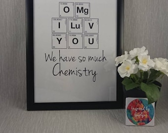 Science//Print//Chemistry inspired//Chemical Elements//Pereodic table//Personalise//Gift//A4 Print//Paper Anniversary//Anniversary
