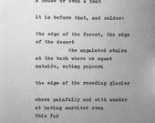 MARGARET ATWOOD 39 HABITATION 39 hand typed poem vintage typewriter quote lyric poetry love letter