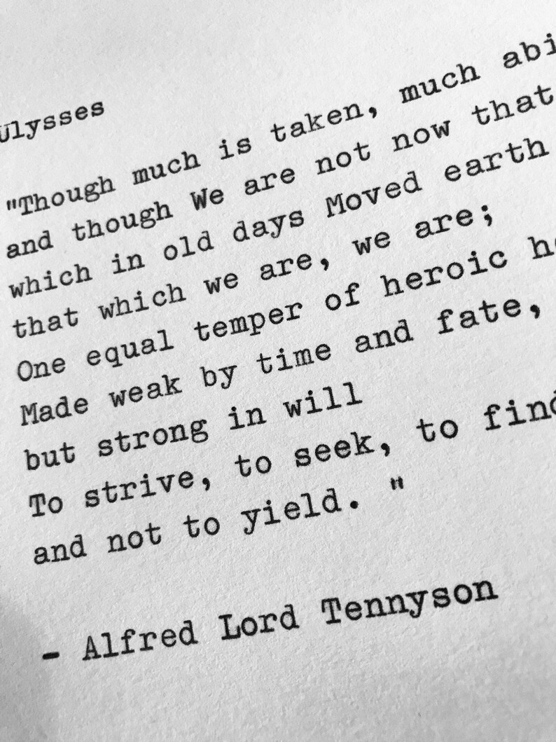 Alfred Lord Tennyson ULYSSES hand typed poem vintage Etsy