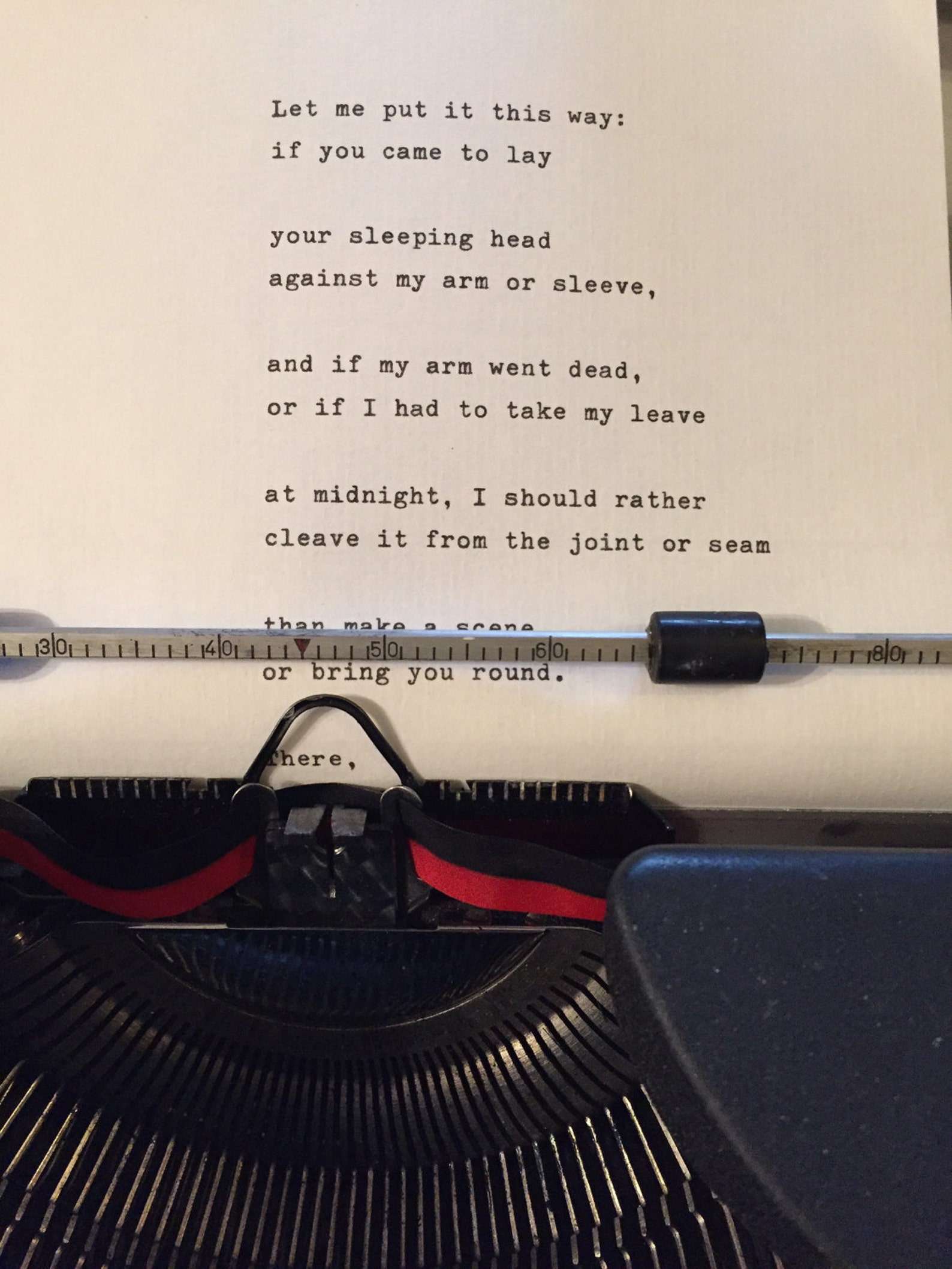 Simon Armitage Hand Typed Poem Vintage Typewriter Lyric Song Etsy