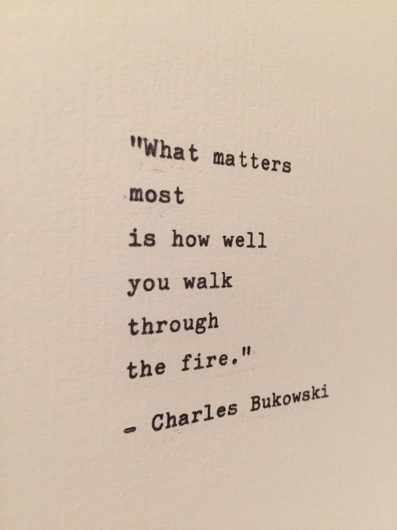 Charles Bukowski Poem Hand Typed on Vintage Typewriter Book - Etsy